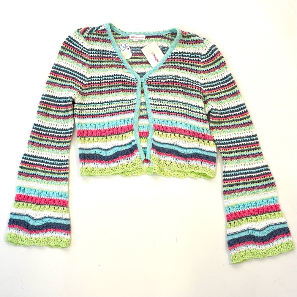 NWT Design History Colorful Striped Cardigan